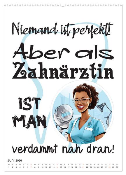 Produktbild: Zahnarztspr&uuml;che (Wandkalender 2026 DIN A2 hoch), CALVENDO Monatskalender