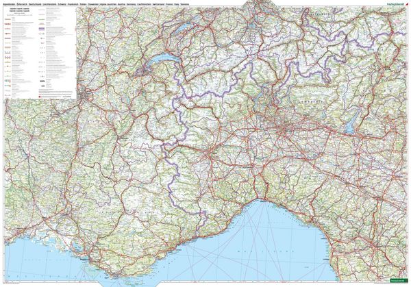 Produktbild: Freytag & berndt Stra&szlig;enkarte Alpenl&auml;nder, &Ouml;sterreich - Deutschland - Schweiz - Frankreich - Italien - Slowenien 1:500.000
