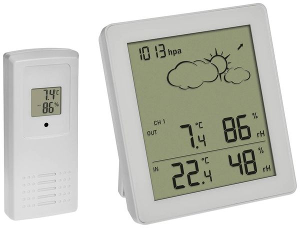 TFA Dostmann Funk-Wetterstation CLEAR 35.1168.02 Funk-Wetterstation Vorhersage für 12 bis 24 Stunden Anzahl Sensoren max