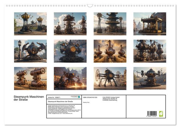 Produktbild: Steampunk Maschinen der Stra&szlig;e (Wandkalender 2026 DIN A2 quer), CALVENDO Monatskalender