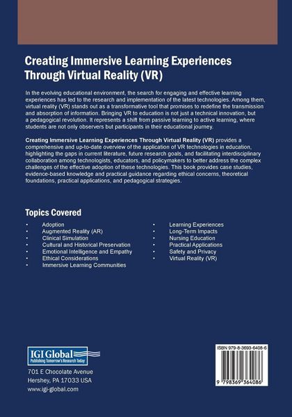 Produktbild: Creating Immersive Learning Experiences Through Virtual Reality (VR)
