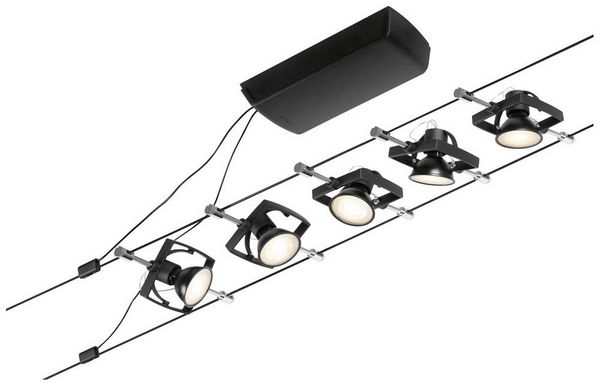 Produktbild: Paulmann 94434 Seil-Komplettsystem GU5.3 Schwarz (matt), Chrom