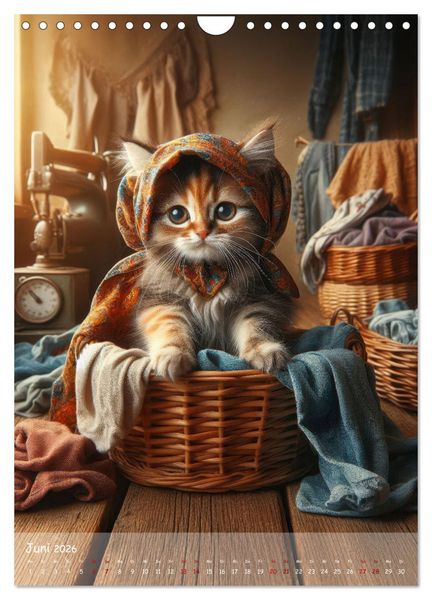 Produktbild: Katzen im Boho-Look - Ein Jahr voller Vielfalt und Charme mit niedlichen Samtpfoten (Wandkalender 2026 DIN A4 hoch), CALVENDO Monatskalender