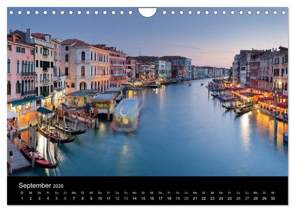Produktbild: Venedig bei Nacht 2026 (Wandkalender 2026 DIN A4 quer), CALVENDO Monatskalender