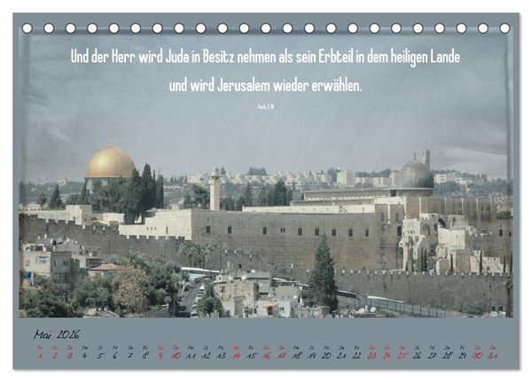 Produktbild: Mit der Bibel in der Hand durch das Heilige Land - Jerusalem (Tischkalender 2026 DIN A5 quer), CALVENDO Monatskalender