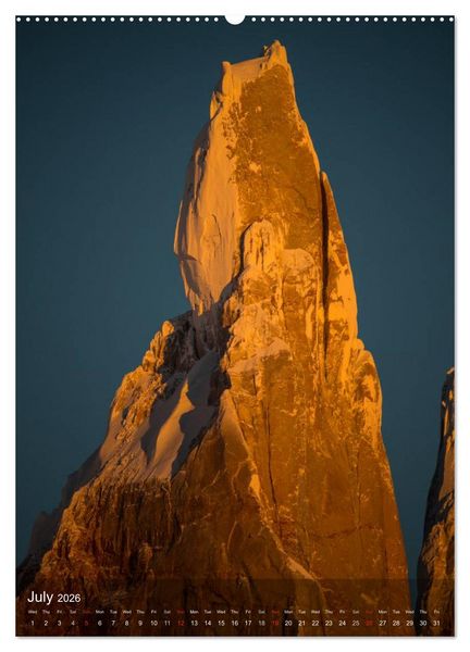 Produktbild: Majestic Mountains of Patagonia: Cerro Torre / UK-Version (High Quality Premium Wall Calendar 2026 DIN A2 portrait),CALVENDO 12 Month Wall Calendar