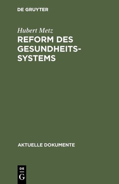 Produktbild: Reform des Gesundheitssystems