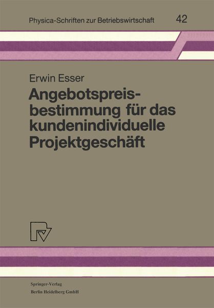 Produktbild: Angebotspreisbestimmung f&uuml;r das kundenindividuelle Projektgesch&auml;ft