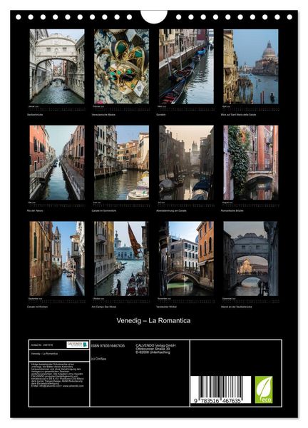 Produktbild: Venedig &ndash; La Romantica (Wandkalender 2026 DIN A4 hoch), CALVENDO Monatskalender