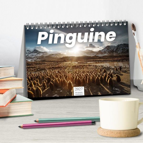 Produktbild: Pinguine - Die sympathischen Frack-Tr&auml;ger (Tischkalender 2027 DIN A5 quer), CALVENDO Monatskalender