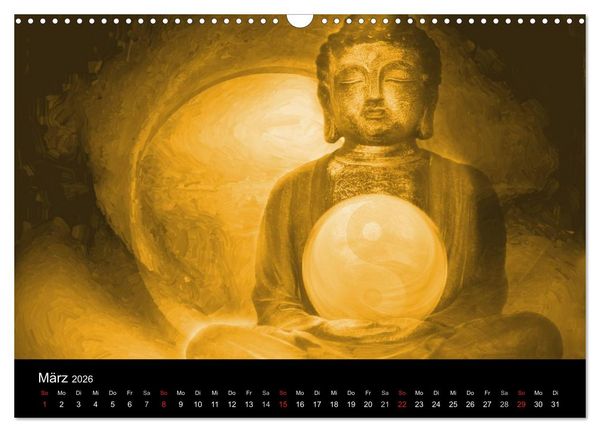 Produktbild: Buddha und Yin Yang (Wandkalender 2026 DIN A3 quer), CALVENDO Monatskalender