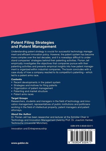 Produktbild: Patent Filing Strategies and Patent Management