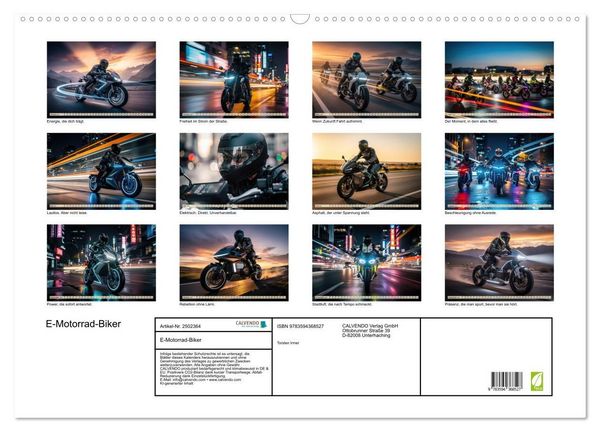 Produktbild: E-Motorrad-Biker (Wandkalender 2027 DIN A2 quer), CALVENDO Monatskalender