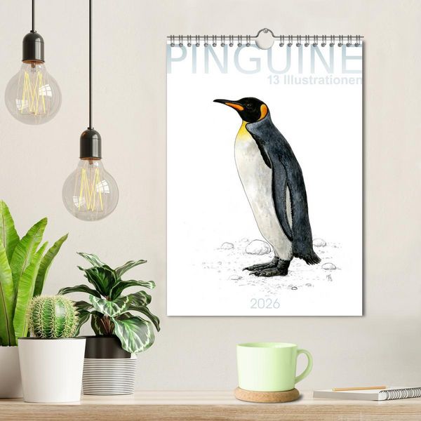 Produktbild: Pinguine - 13 Illustrationen (Wandkalender 2026 DIN A4 hoch), CALVENDO Monatskalender