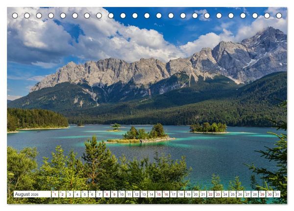 Produktbild: Bayern - Seen, Berge, Landschaft (Tischkalender 2026 DIN A5 quer), CALVENDO Monatskalender