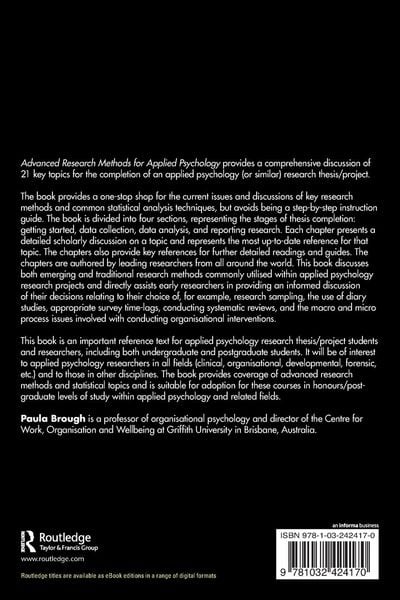 Produktbild: Advanced Research Methods for Applied Psychology