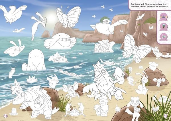 Produktbild: Pok&eacute;mon: Mein gro&szlig;es Wimmel-Malbuch - Pikachu und seine Freunde