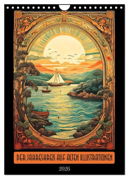 Der Jahreskreis auf alten Illustrationen (Wandkalender 2026 DIN A4 hoch), CALVENDO Monatskalender