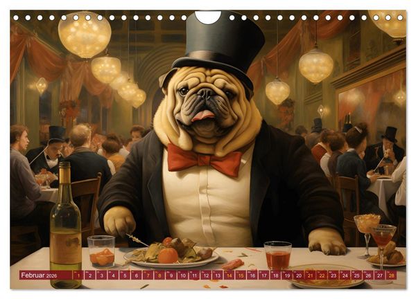Produktbild: Boteros Hunde - Kunstvoller Kalender im Stile des Boterismo (Wandkalender 2026 DIN A4 quer), CALVENDO Monatskalender
