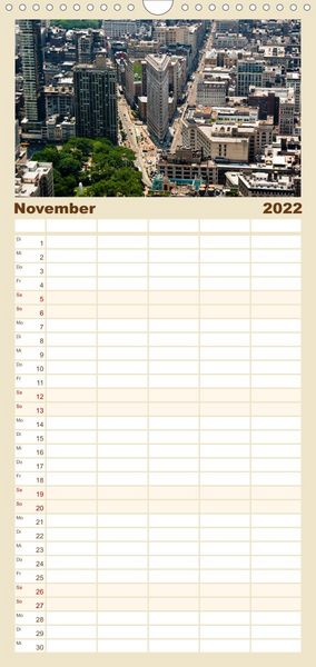 Produktbild: Familienplaner Ansichten einer Stadt: New York (Wandkalender 2022 , 21 cm x 45 cm, hoch)