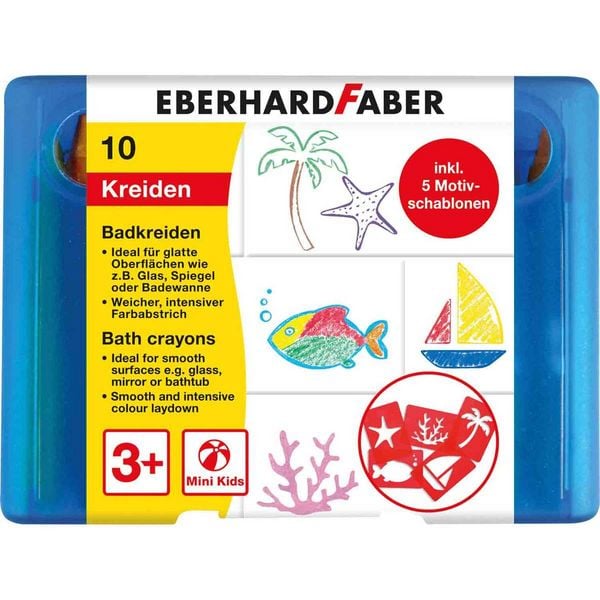 EBERHARD FABER Badkreiden Mini Kids, 10 Farben, 5 Schablonen