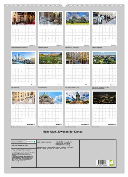 Produktbild: Mein Wien. Juwel an der Donau (Wandkalender 2026 DIN A2 hoch), CALVENDO Monatskalender