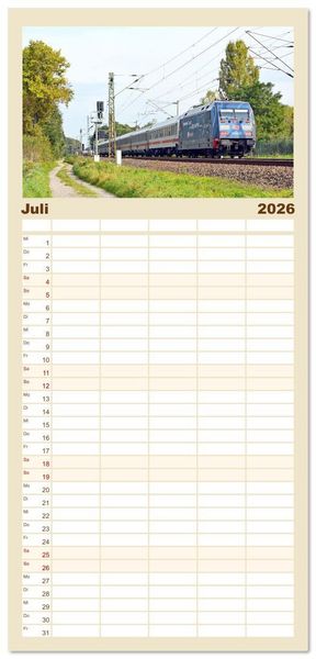 Produktbild: Familienplaner 2026 - Die Baureihe 101 der Deutschen Bahn mit 5 Spalten (Wandkalender, 21 x 45 cm) CALVENDO