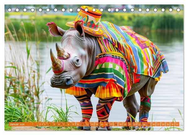 Produktbild: Big & Beautiful. Tierische Plus Size Models. Elefanten und Co. (Tischkalender 2026 DIN A5 quer), CALVENDO Monatskalender