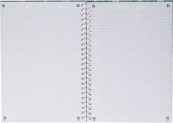 Produktbild: Oxford GO Floral Spiralbuch A5, kariert 5x5 mm, Softcover mit Soft Touch Finish, wei&szlig;e Doppelspirale, 60 Blatt, Optik Paper, SCRIBZEE-kompatibel, 1 St&uuml;ck sortiert
