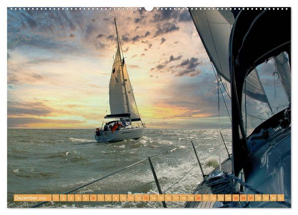 Produktbild: Segeln im Sonnenuntergang (Wandkalender 2026 DIN A2 quer), CALVENDO Monatskalender
