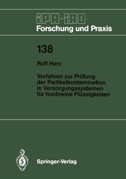 Produktbild: Verfahren zur Pr&uuml;fung der Partikelkontamination in Versorgungssystemen f&uuml;r hochreine Fl&uuml;ssigkeiten