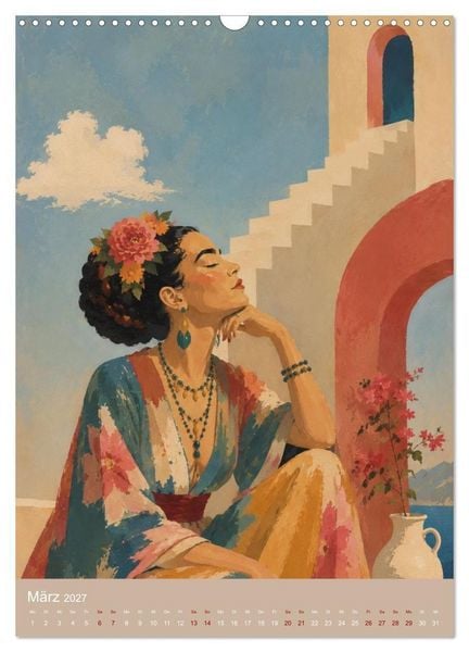 Produktbild: Freude im Haar. Leid im Herzen. Eine Hommage an Frida Kahlo (Wandkalender 2027 DIN A3 hoch), CALVENDO Monatskalender