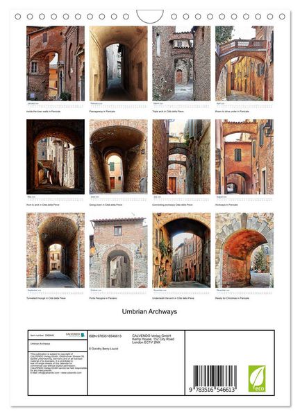 Produktbild: Umbrian Archways (Wall Calendar 2026 DIN A4 portrait), CALVENDO 12 Month Wall Calendar