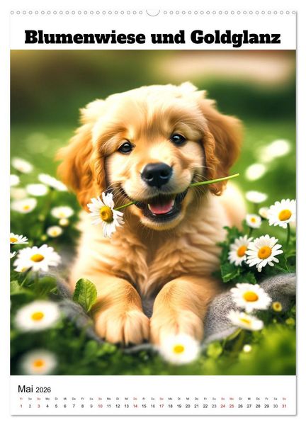 Produktbild: Hundewelpen zum Verlieben (Wandkalender 2026 DIN A2 hoch), CALVENDO Monatskalender