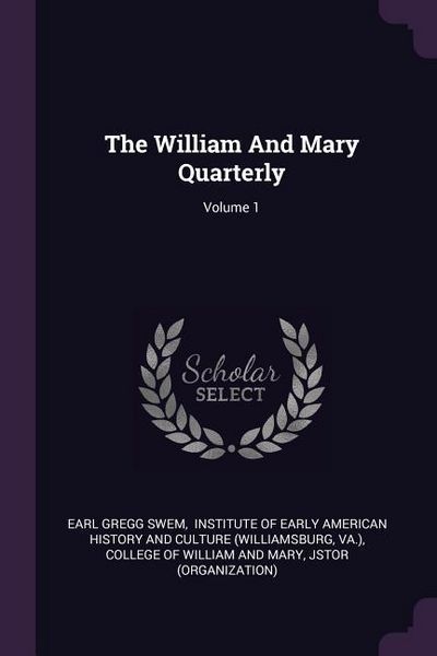 Produktbild: The William And Mary Quarterly; Volume 1