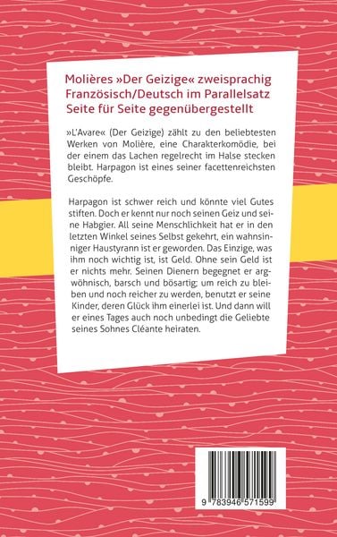 Produktbild: L'Avare / Der Geizige: Moli&egrave;re. Franz&ouml;sisch-Deutsch