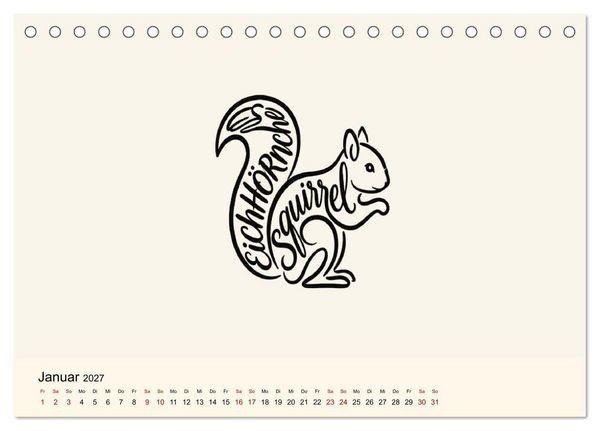 Produktbild: Buchstabentiere (Tischkalender 2027 DIN A5 quer), CALVENDO Monatskalender