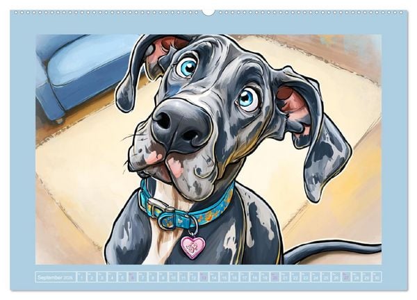 Produktbild: Die Dogge. Lustige Hunde Cartoons f&uuml;r gute Laune (hochwertiger Premium Wandkalender 2026 DIN A2 quer), Kunstdruck in Hochglanz