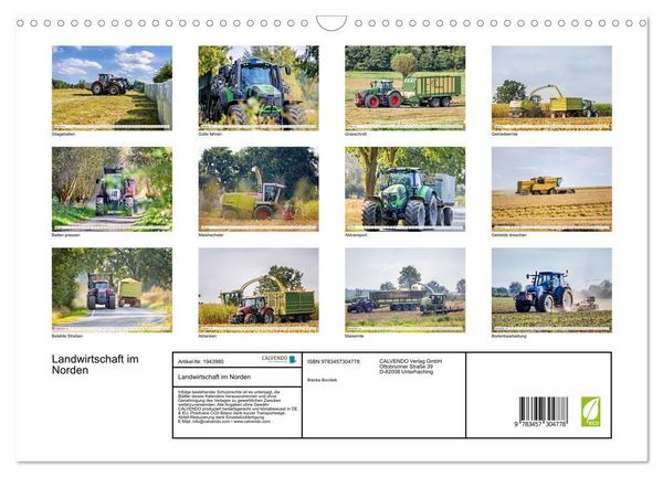 Produktbild: Landwirtschaft im Norden (Wandkalender 2026 DIN A3 quer), CALVENDO Monatskalender