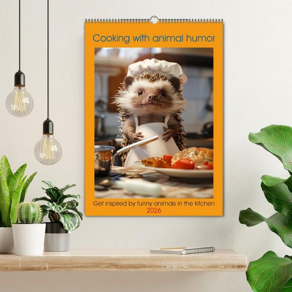 Produktbild: Cooking with animal humor (Wall Calendar 2026 DIN A2 portrait), CALVENDO 12 Month Wall Calendar