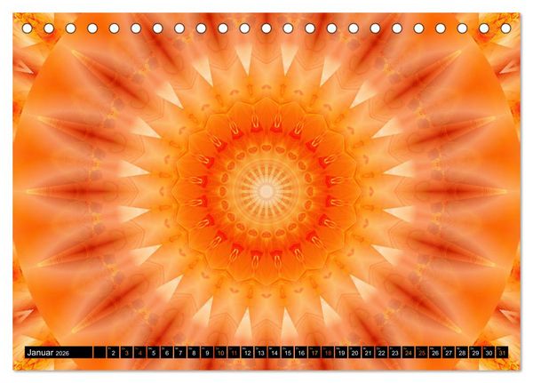 Produktbild: Energie - Mandalas in orange (Tischkalender 2026 DIN A5 quer), CALVENDO Monatskalender