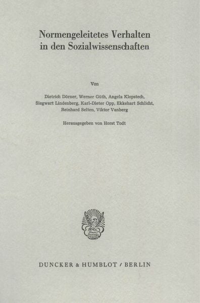 Produktbild: Normengeleitetes Verhalten in den Sozialwissenschaften.