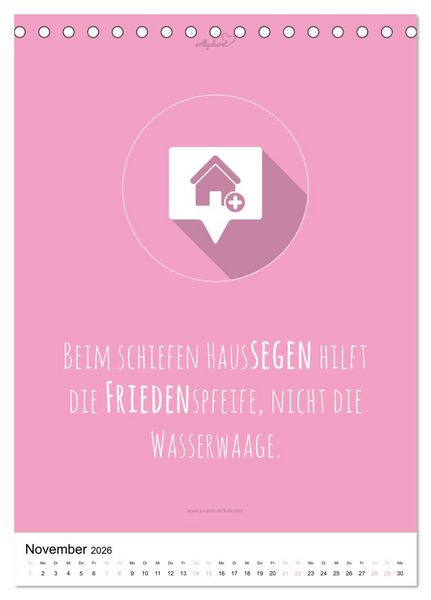 Produktbild: vollgeherzt: Der besondere Kalender f&uuml;r Bauherren mit motivierenden Hausbauzitaten (Tischkalender 2026 DIN A5 hoch), CALVENDO Monatskalender