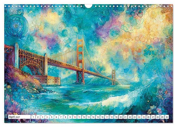 Produktbild: Die Golden Gate Bridge - Ikone am Pazifik (Wandkalender 2027 DIN A3 quer), CALVENDO Monatskalender