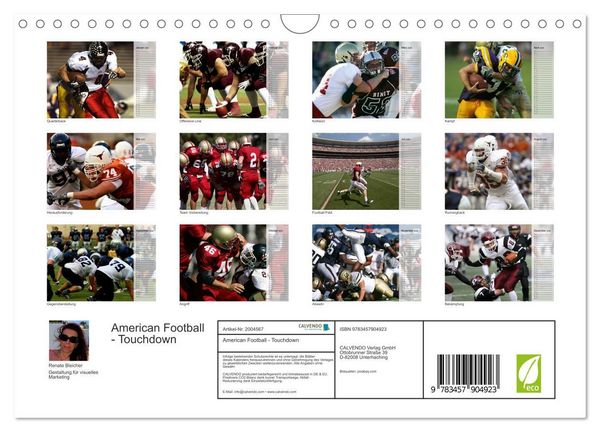 Produktbild: American Football - Touchdown (Wandkalender 2026 DIN A4 quer), CALVENDO Monatskalender