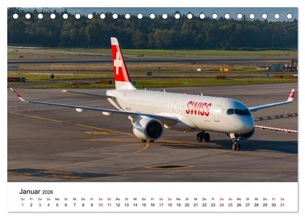Produktbild: Flugzeuge von Airbus 2026 (Tischkalender 2026 DIN A5 quer), CALVENDO Monatskalender