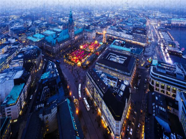 Produktbild: CALVENDO Puzzle Hamburger Innenstadt im Advent | 1000 Teile Lege-Gr&ouml;&szlig;e 64x48cm Foto-Puzzle f&uuml;r gl&uuml;ckliche Stunden