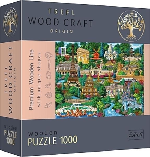Trefl - Holzpuzzle 1000 - Frankreich - Berühmte Orte
