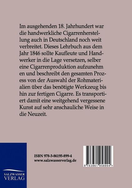 Produktbild: Anleitung zur Fabrikation von Cigarren