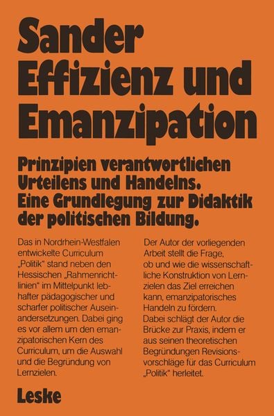 Produktbild: Effizienz und Emanzipation